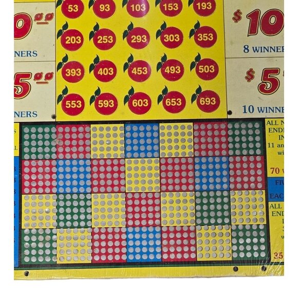 Vtg Cherry Pickin Time Wood Punchboard Game 15"x11" Bar Pub Game Room Decor NOS - Picture 10 of 14